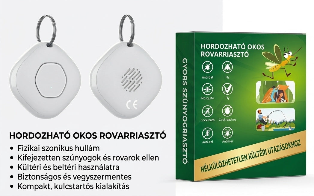 Kullancsstop 3-as Hatás ultrahangos kullancs-, bolha- és szúnyogriasztó ingyenes szállítással